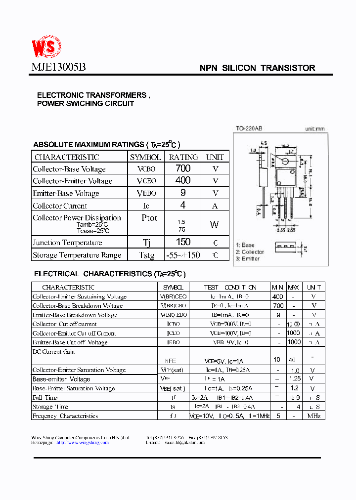 MJE13005B_4478177.PDF Datasheet