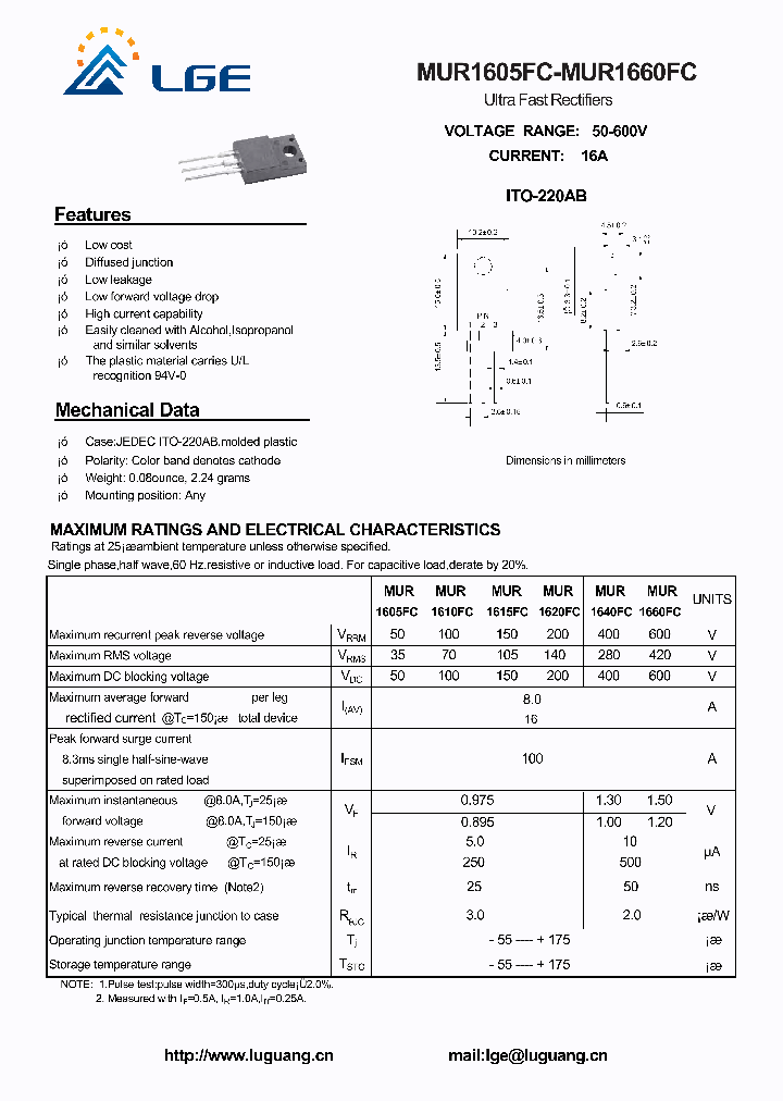 MUR1605FC_4479171.PDF Datasheet