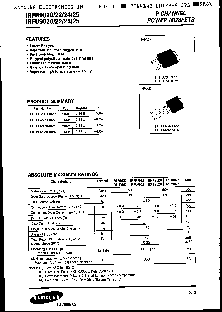 IRFR9025_4485822.PDF Datasheet