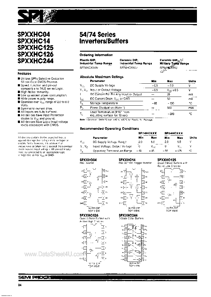 SP74HC04_4497393.PDF Datasheet