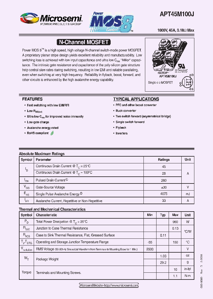 APT45M100J09_4498114.PDF Datasheet