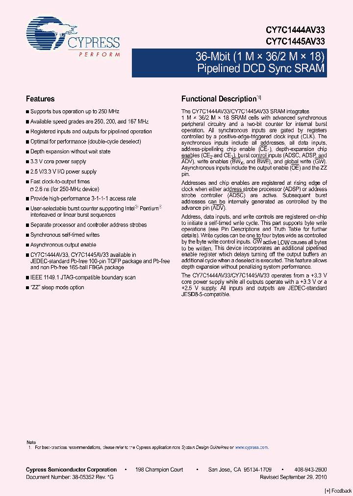 CY7C1445AV33_4509566.PDF Datasheet