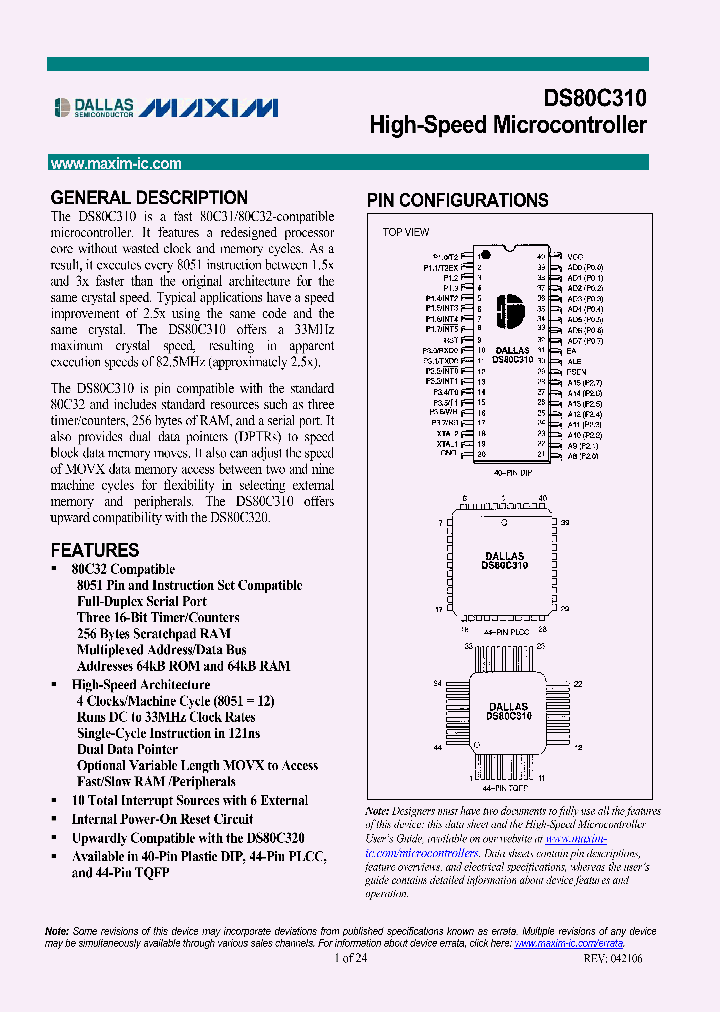 DS80C310-QNGTAMPR_4525533.PDF Datasheet