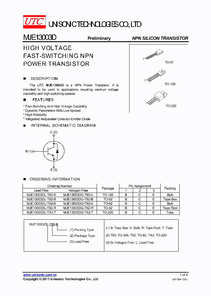 MJE13003DL-TA3-T_4538993.PDF Datasheet