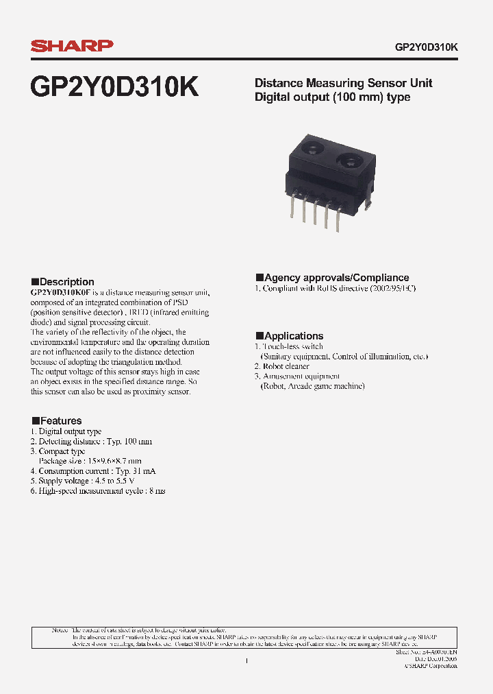 GP2Y0D310K_4548638.PDF Datasheet