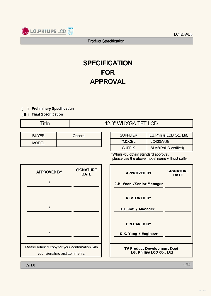 LC420WU5-SLA2_4563098.PDF Datasheet