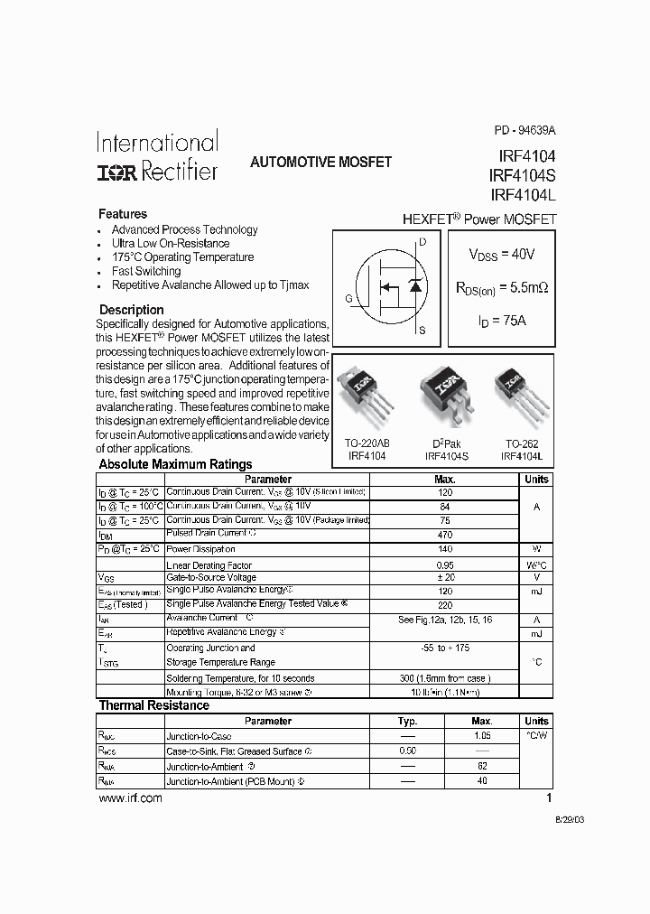 IRF4104S_4570177.PDF Datasheet