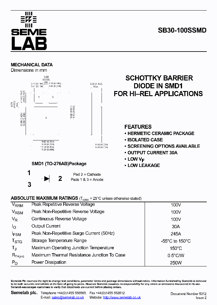 SB30-100SSMD_4579416.PDF Datasheet
