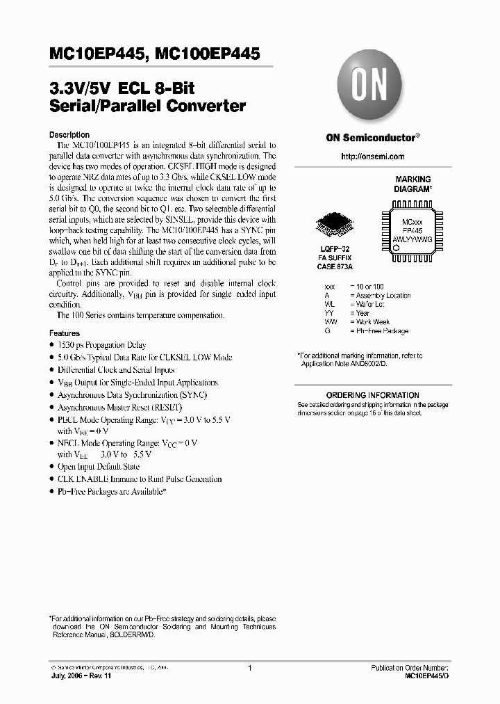 MC100EP445_4582187.PDF Datasheet