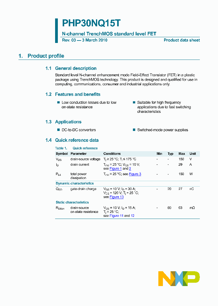 PHP30NQ15T_4596482.PDF Datasheet