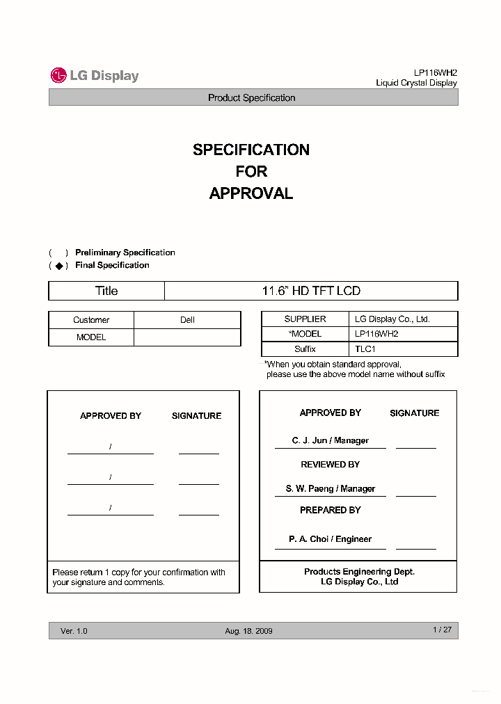 LP116WH2-TLC1_4600143.PDF Datasheet