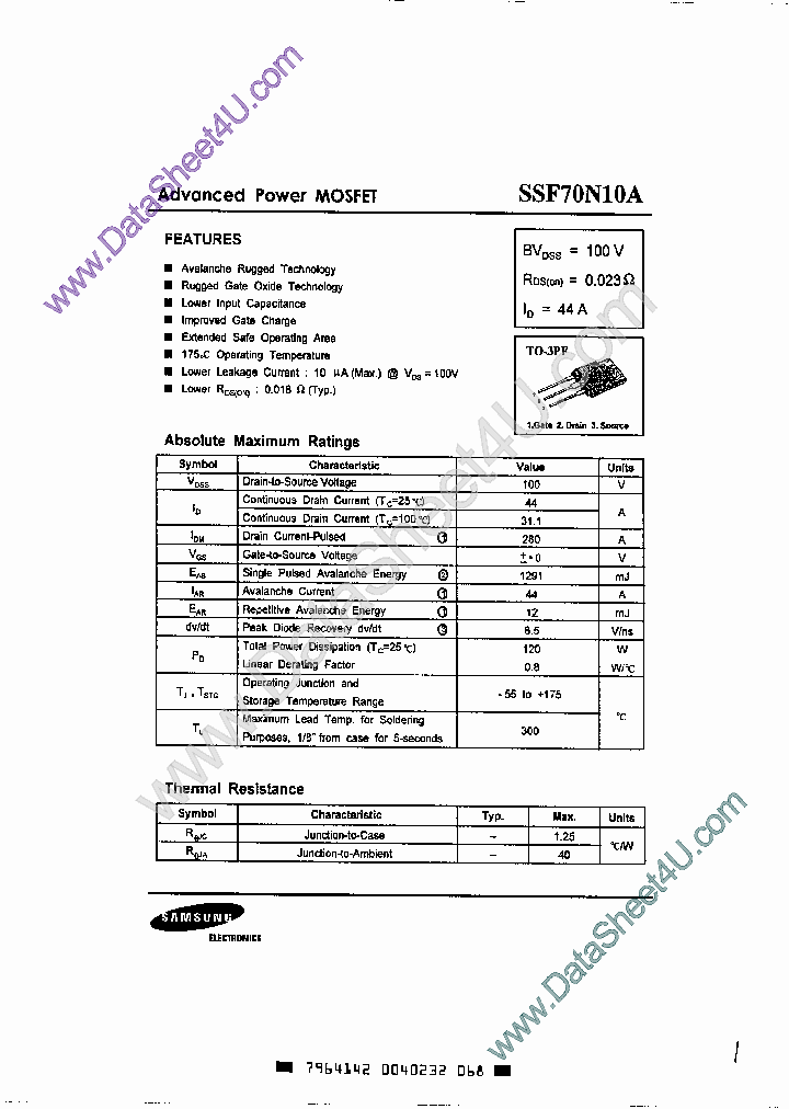 SSF70N10A_4603607.PDF Datasheet