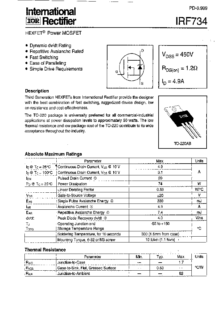 IRF734_4607174.PDF Datasheet