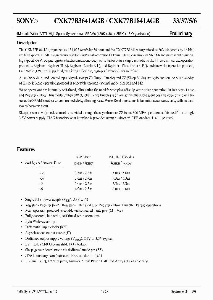 CXK77B1841AGB_4608779.PDF Datasheet
