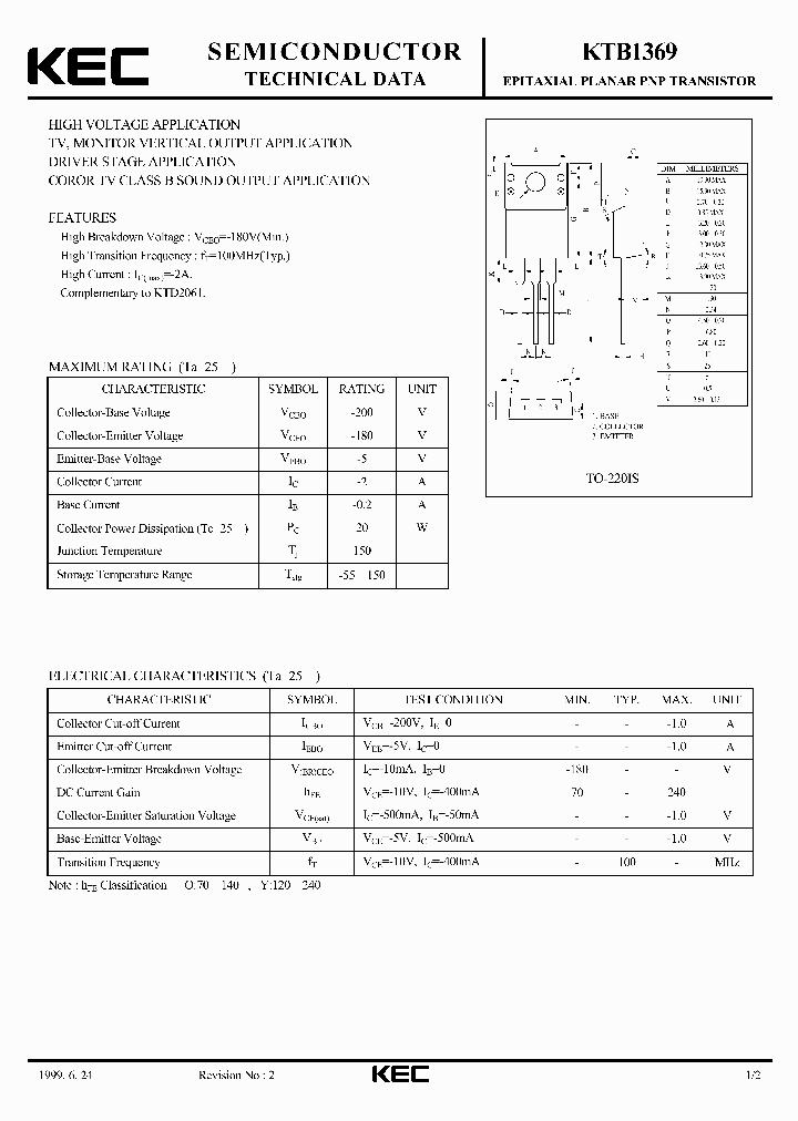 KTB1369_4611100.PDF Datasheet