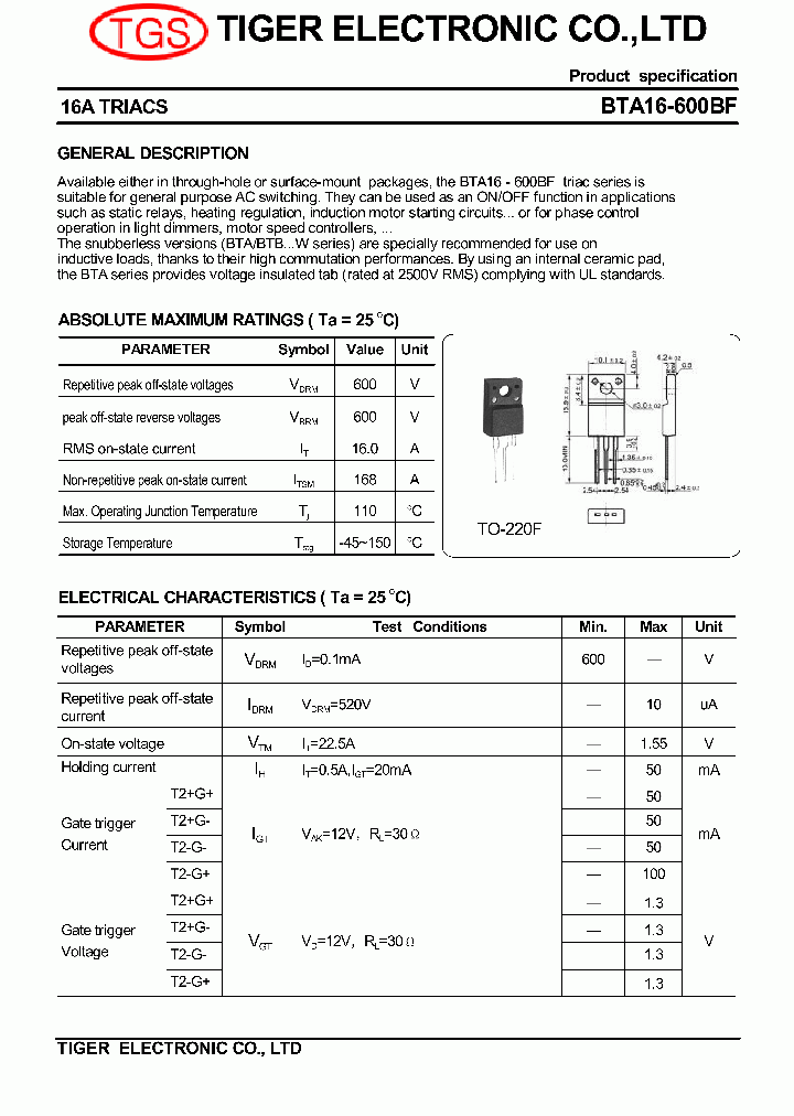 BTA16-600BF_4622424.PDF Datasheet