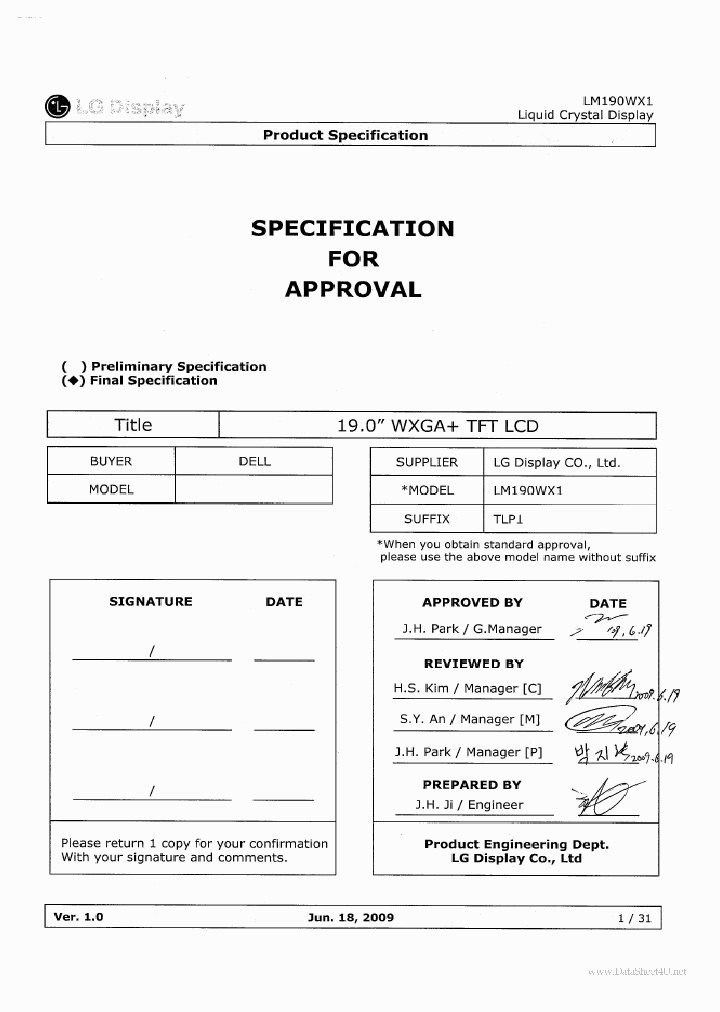 LM190WX1-TLP1_4627784.PDF Datasheet