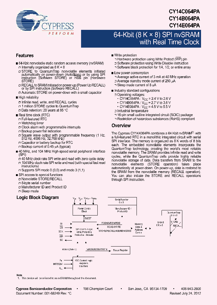 CY14B064PA-SFXI_4645555.PDF Datasheet