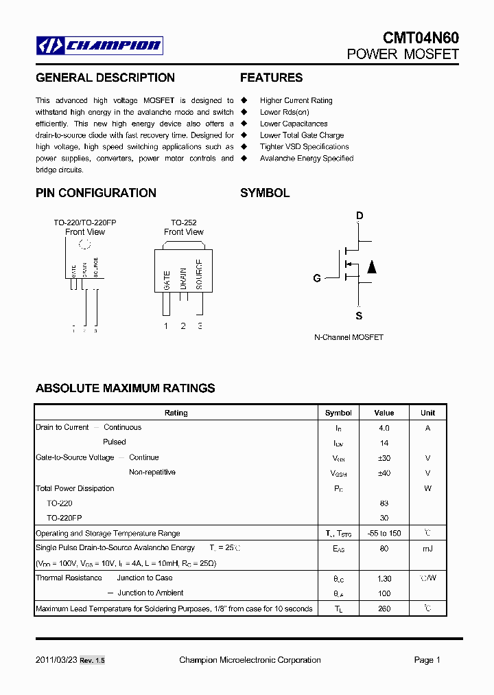 CMT04N60GN252_4662667.PDF Datasheet