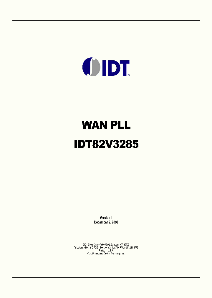 IDT82V3285_4672609.PDF Datasheet
