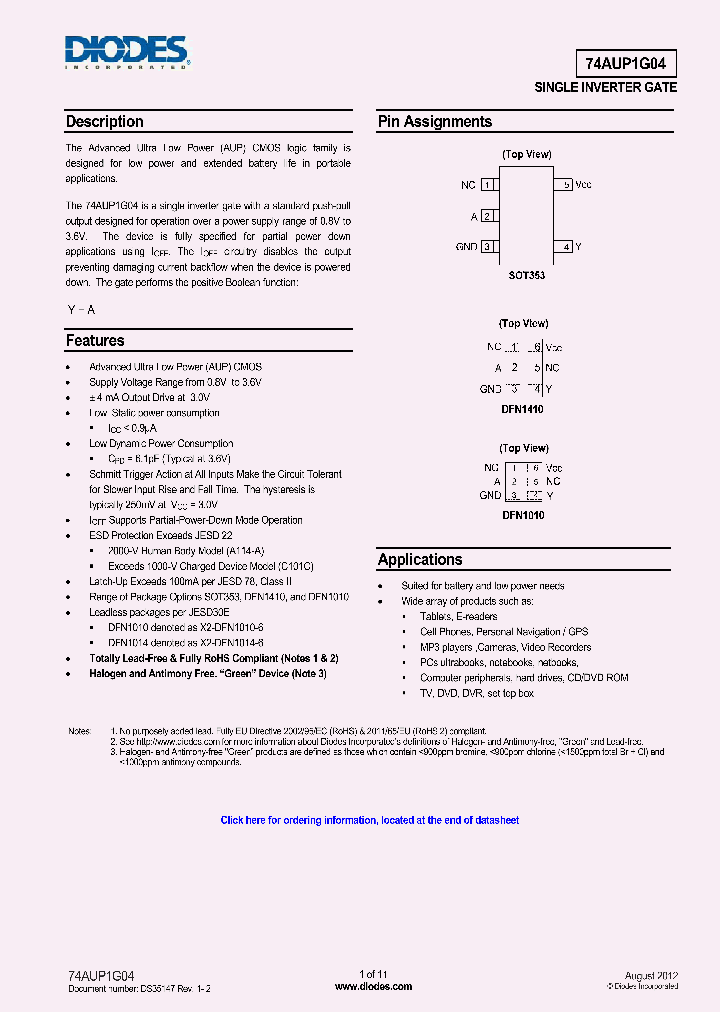 74AUP1G04_4679528.PDF Datasheet