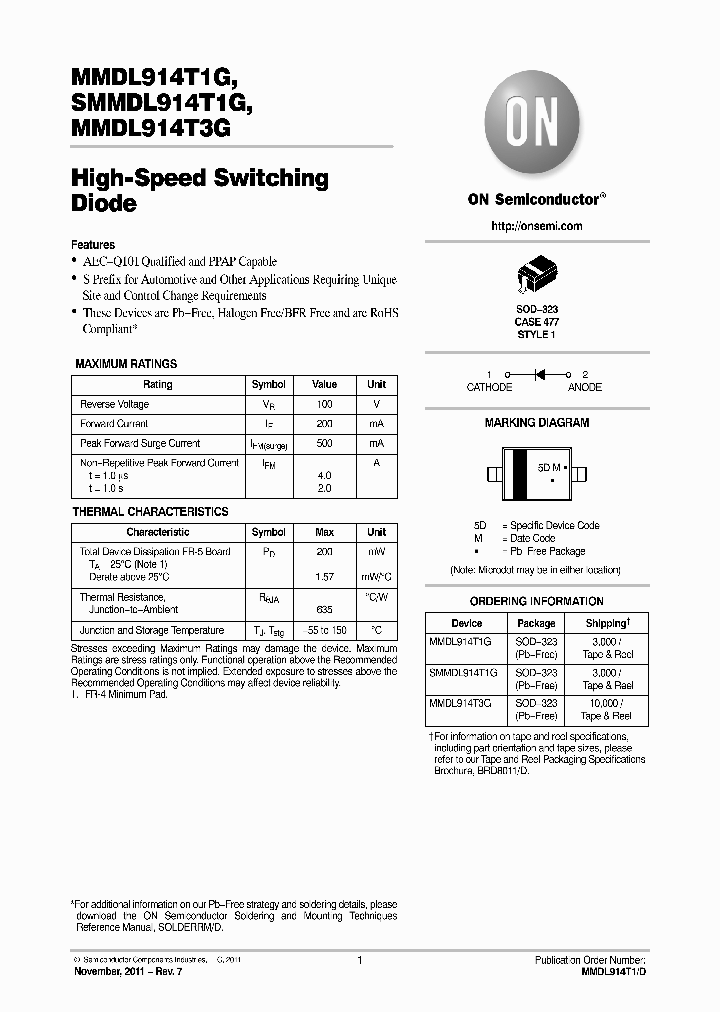 SMMDL914T1G_4683660.PDF Datasheet