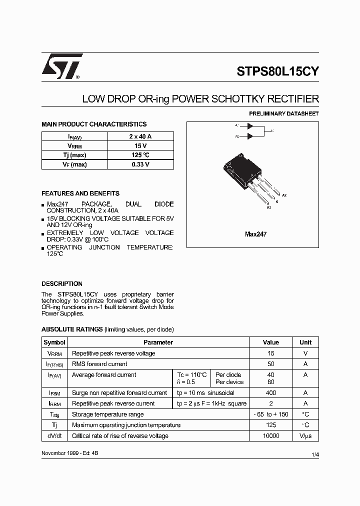 STPS80L15CY_4693444.PDF Datasheet