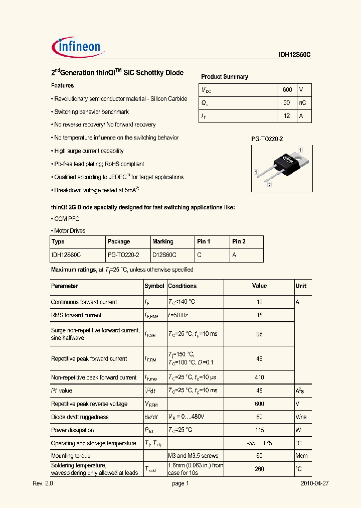 IDH12S60C_4693520.PDF Datasheet