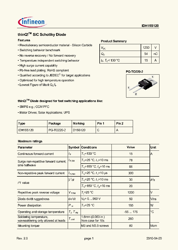 IDH15S120_4693521.PDF Datasheet