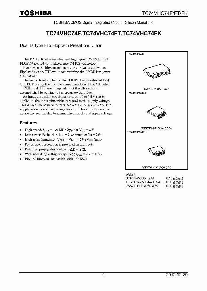 TC74VHC74FT12_4695002.PDF Datasheet
