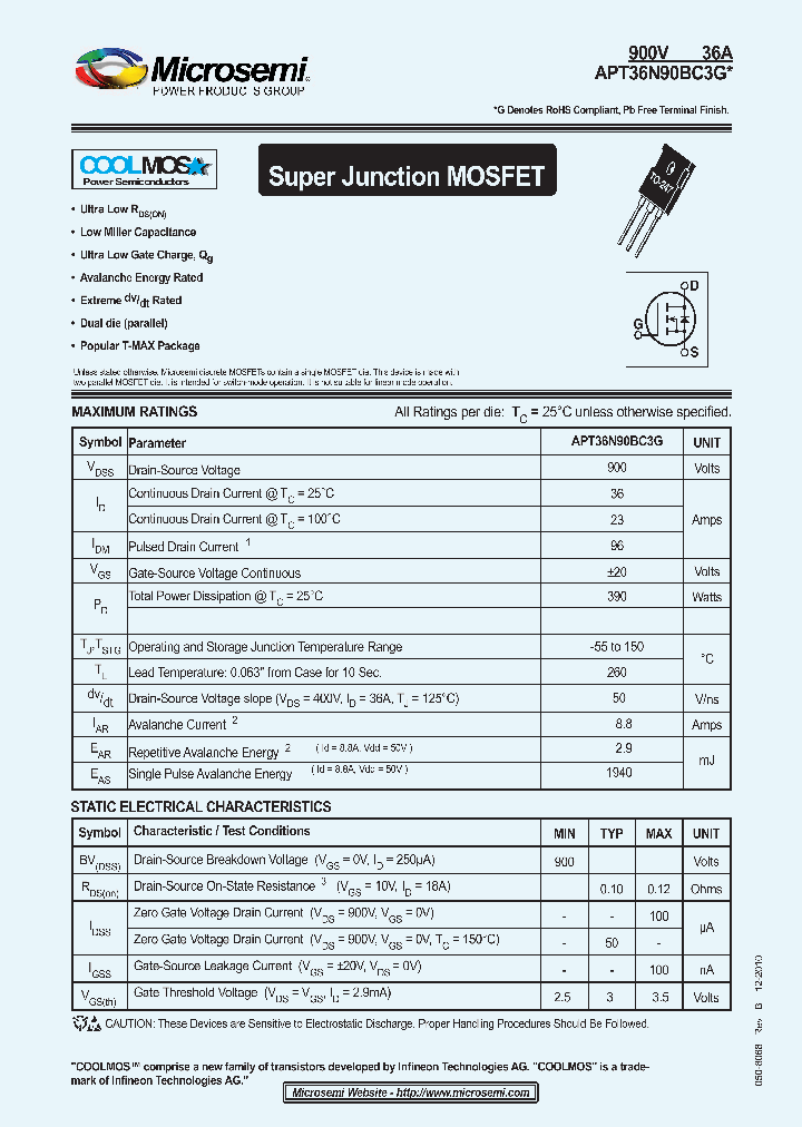 APT36N90BC3G10_4695449.PDF Datasheet