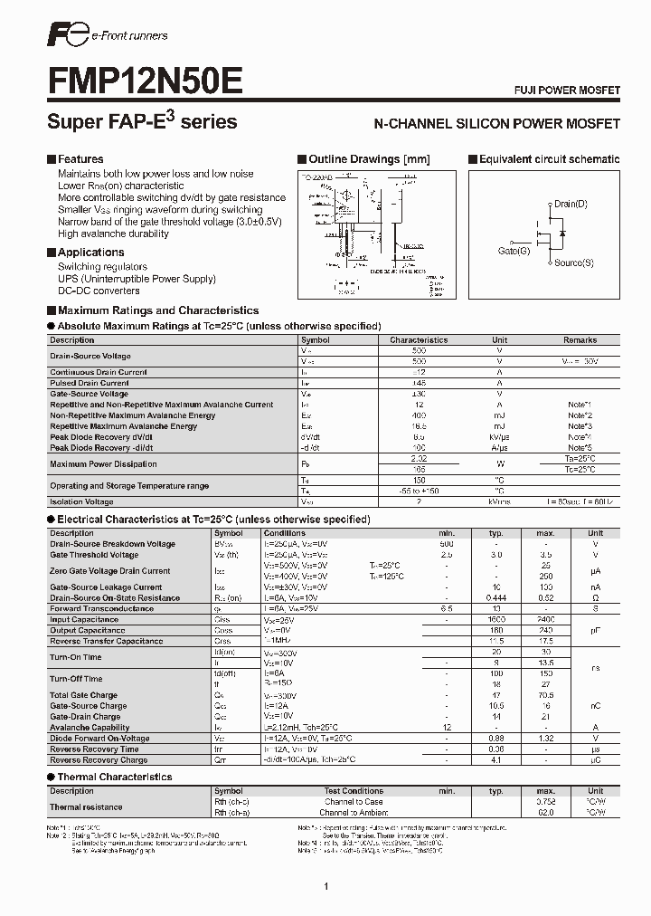 FMP12N50E_4699141.PDF Datasheet