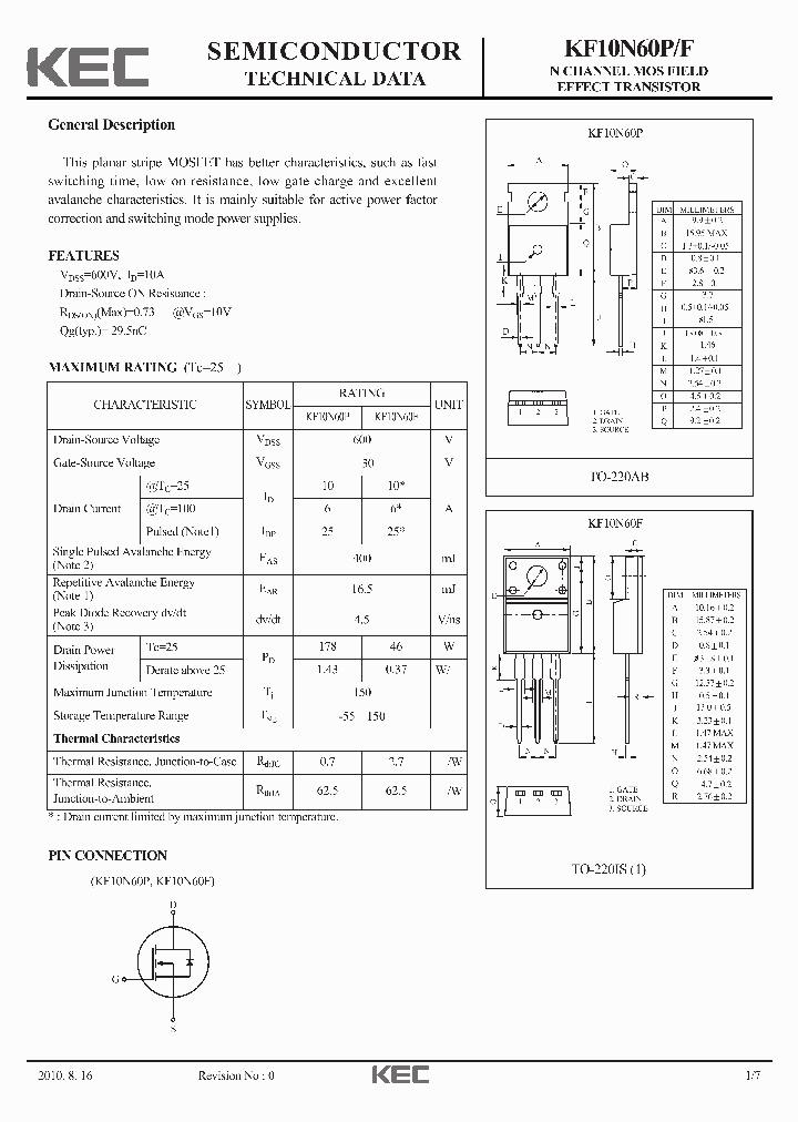 KF10N60P10_4721587.PDF Datasheet