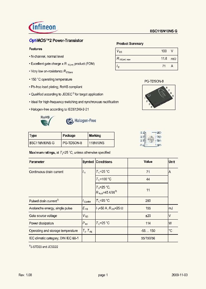 BSC118N10NSG_4735534.PDF Datasheet