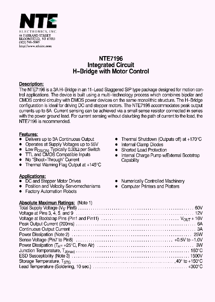 NTE7196_4741900.PDF Datasheet