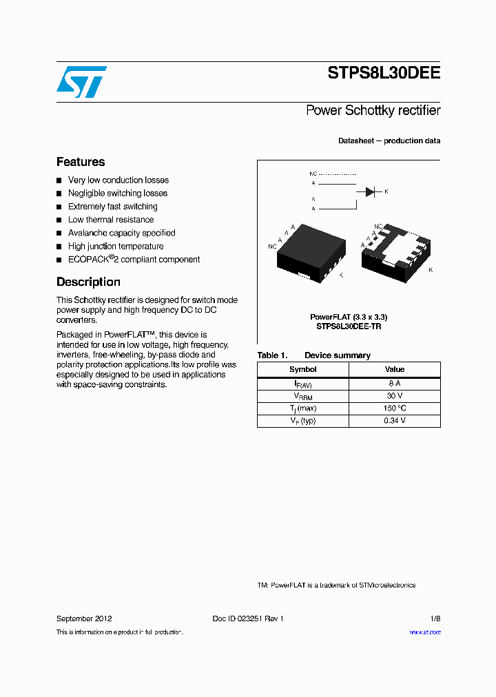 STPS8L30DEE_4742522.PDF Datasheet