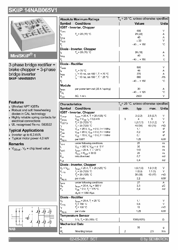 SKIIP14NAB065V1_4762393.PDF Datasheet