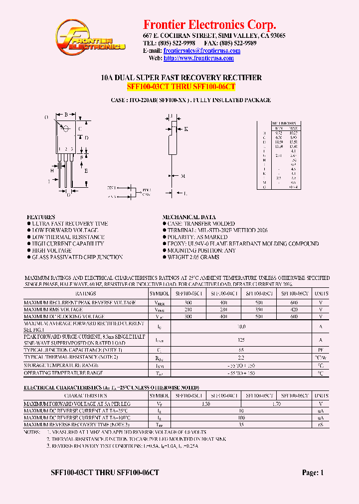 SFF100-03CT_4769208.PDF Datasheet