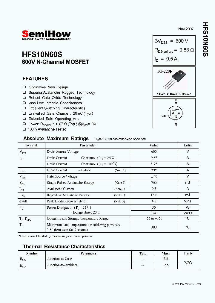 HFS10N60S_4780300.PDF Datasheet