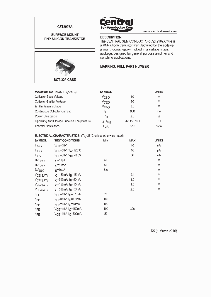 CZT2907A10_4785458.PDF Datasheet