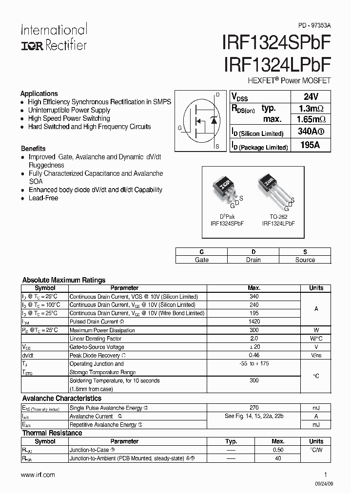 IRF1324LPBF_4794334.PDF Datasheet