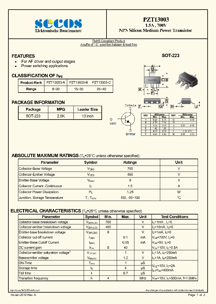 PZT13003_4794927.PDF Datasheet