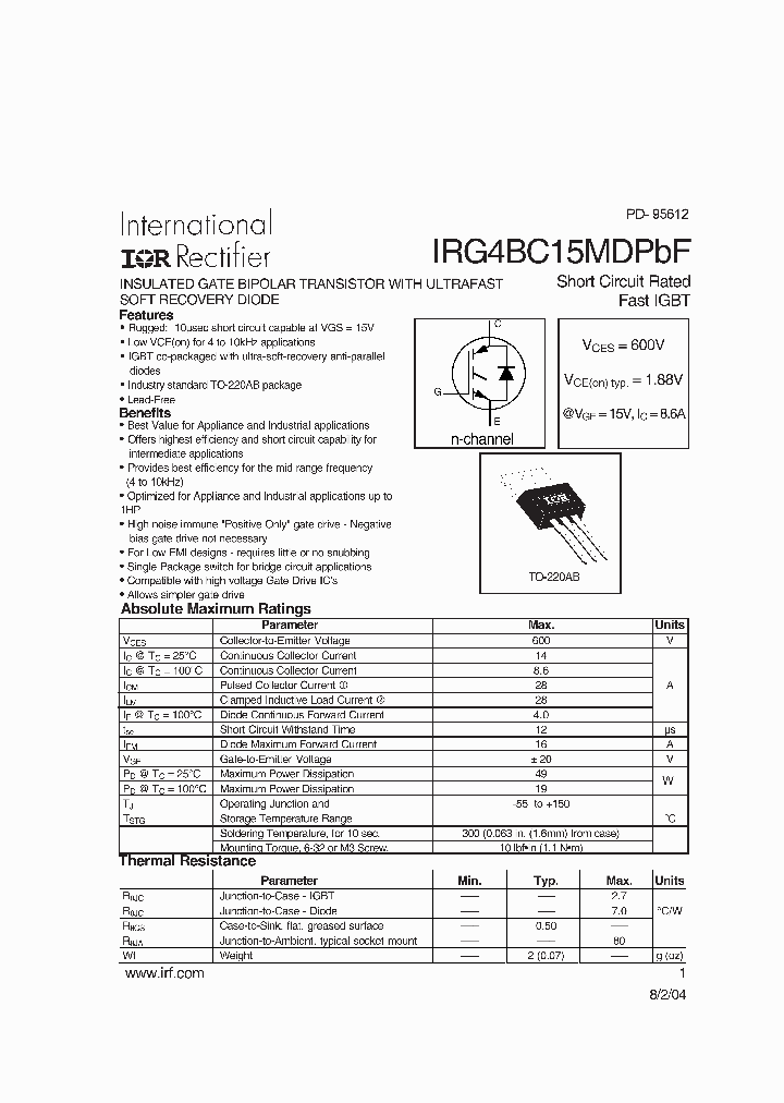 IRG4BC15MDPBF_4798079.PDF Datasheet