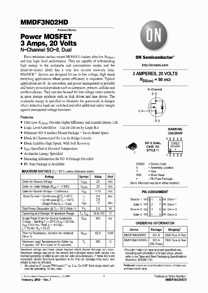 MMDF3N02HDR2G_4801673.PDF Datasheet