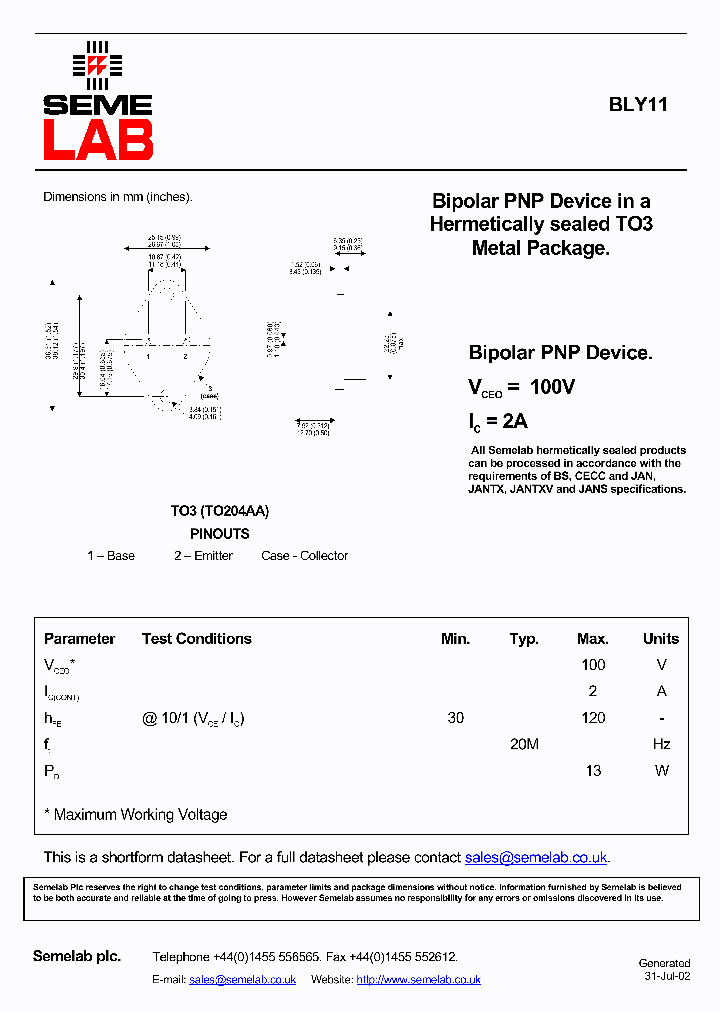 BLY11_4801881.PDF Datasheet