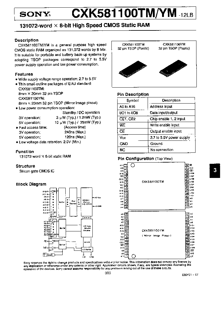CXK581100YM-12LB_4821685.PDF Datasheet