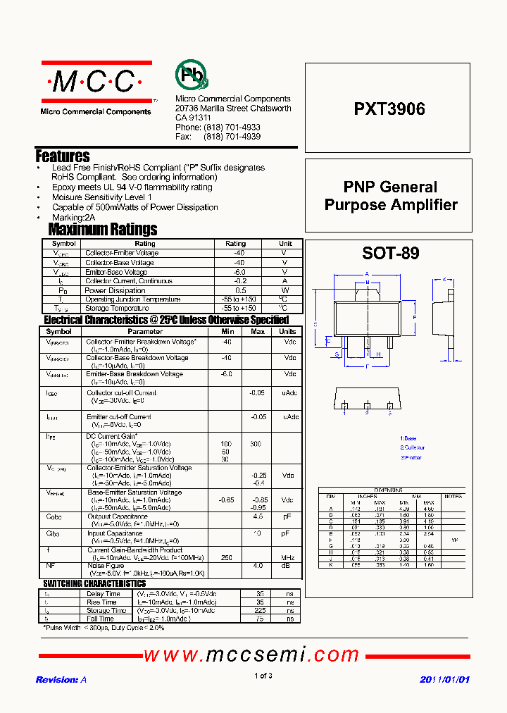 PXT3906_4830374.PDF Datasheet