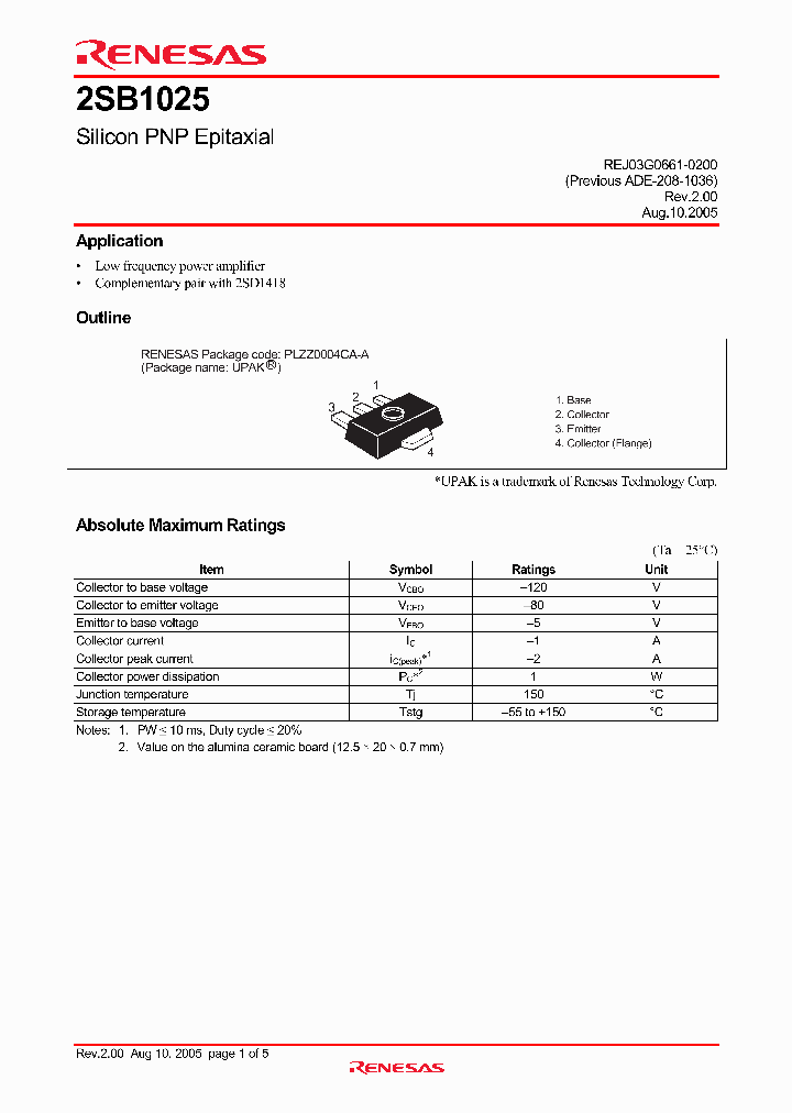 2SB1025DJTL-E_4851325.PDF Datasheet