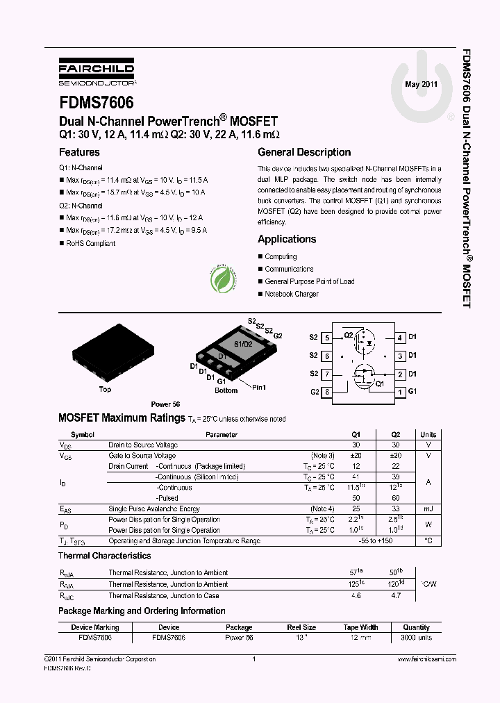 FDMS7606_4877451.PDF Datasheet