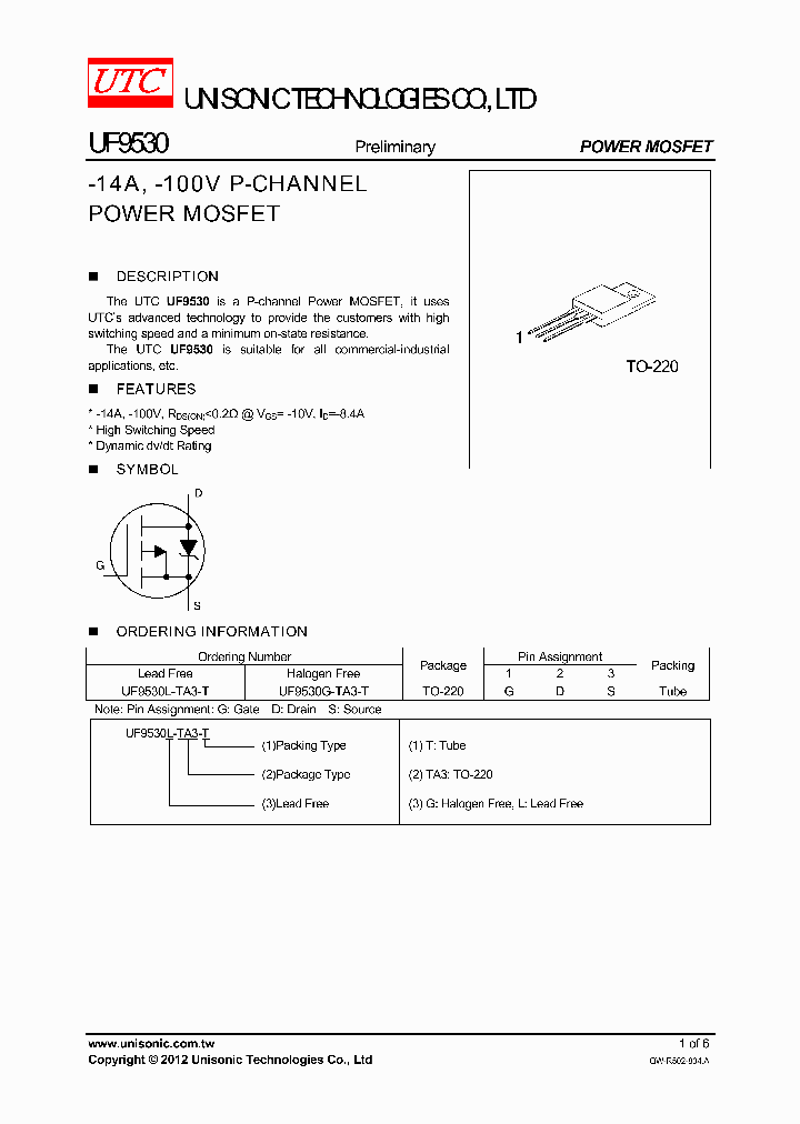 UF9530L-TA3-T_4947293.PDF Datasheet